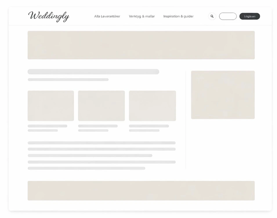 Exempel på display-annonsering på Weddingly