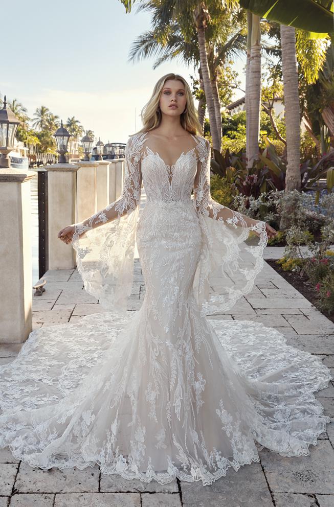 Style 1029 från Demetrios i flared stil brudklänning