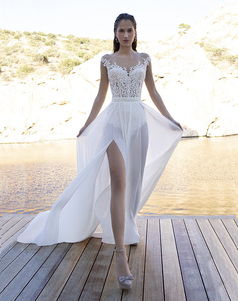 Style DR300T – DR312S från Demetrios i separate skirt, separate top stil brudklänning