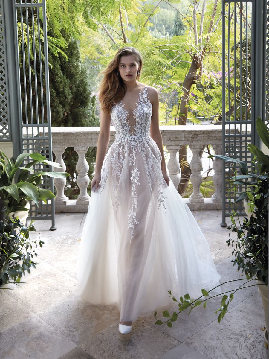 Style 1176 från Demetrios i a-line stil brudklänning