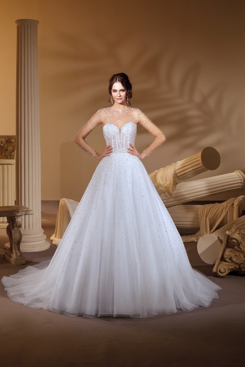 Style 1144 från Demetrios i a-line stil brudklänning
