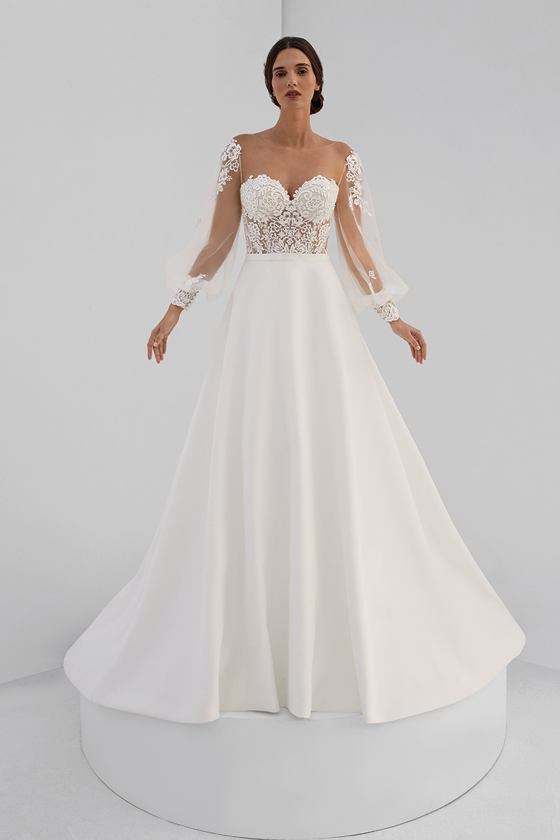 Style 20305 från Demetrios i a-line stil brudklänning
