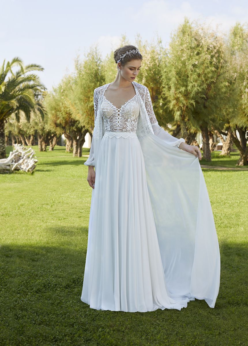 Style – DR351 från Demetrios i a-line stil brudklänning