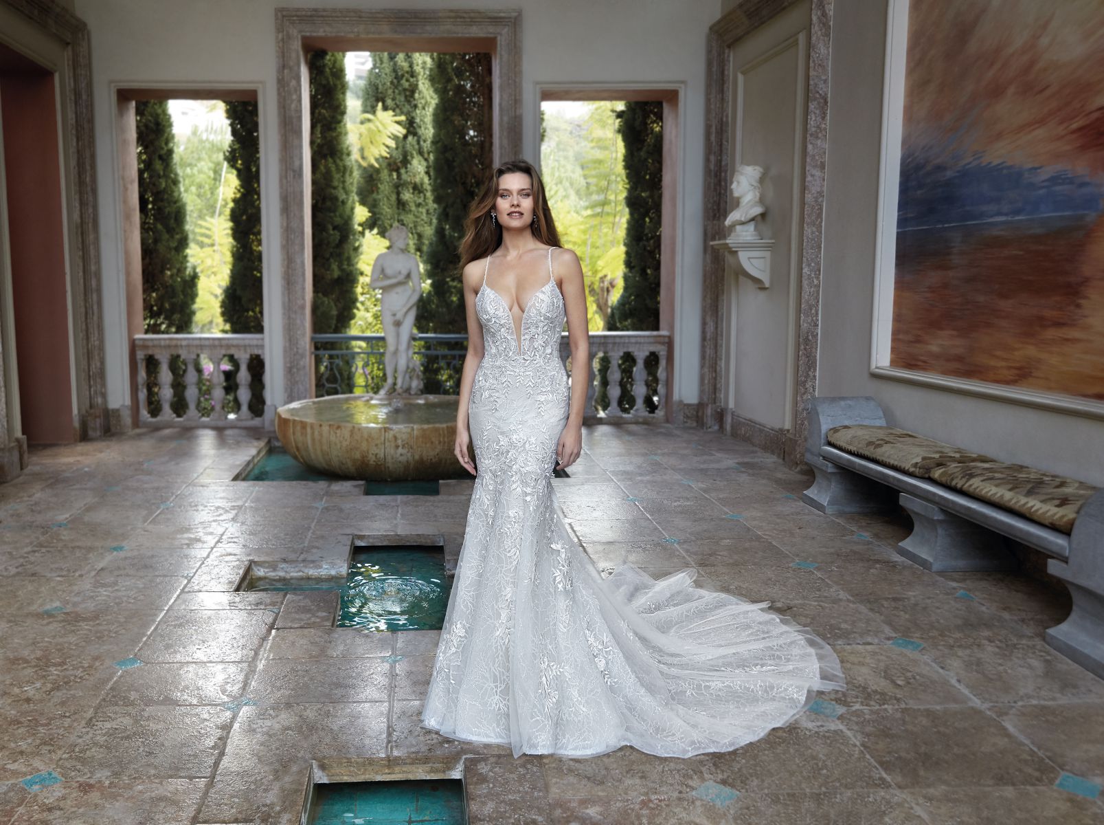 Style 1183 från Demetrios i flared stil brudklänning