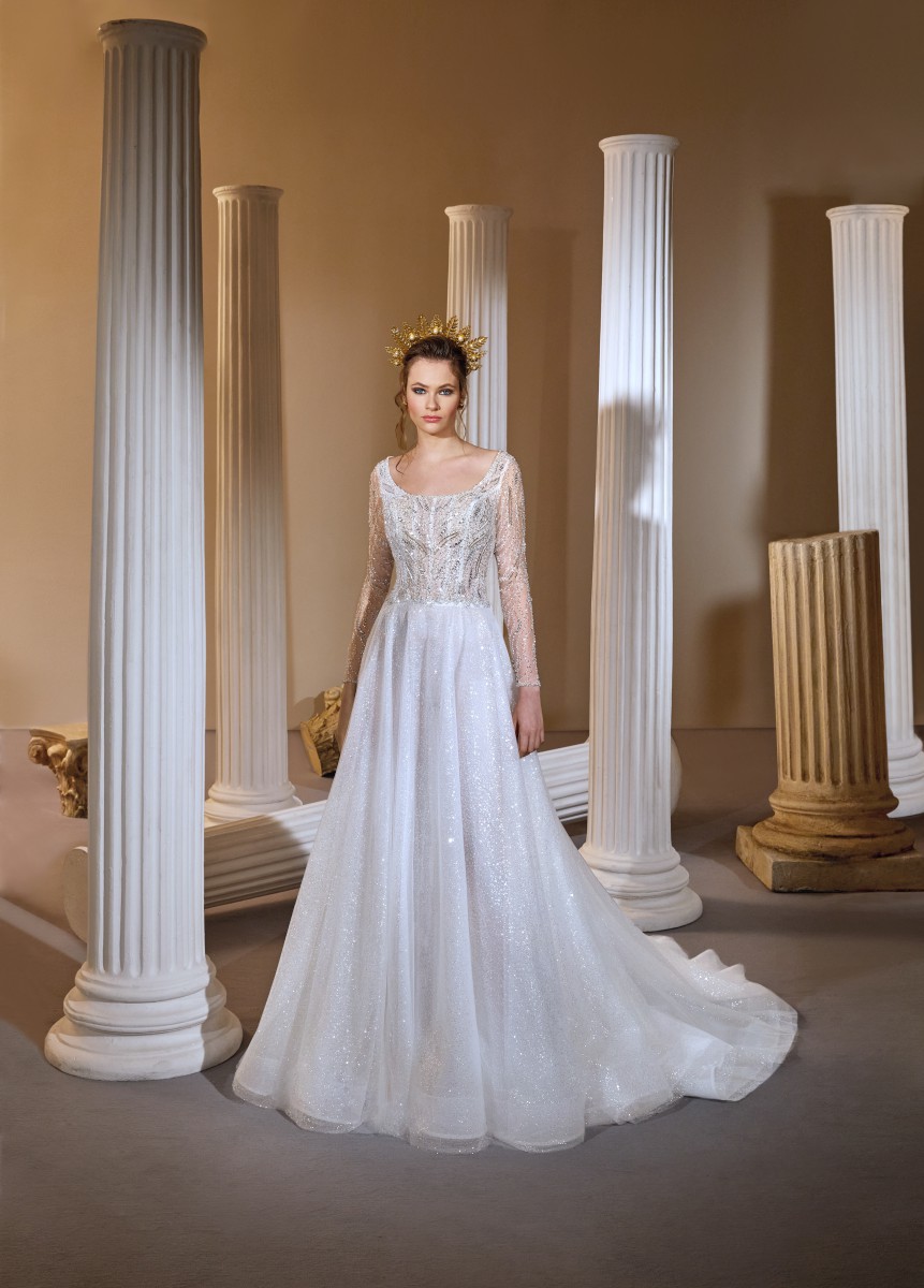 Style 1171 från Demetrios i a-line stil brudklänning